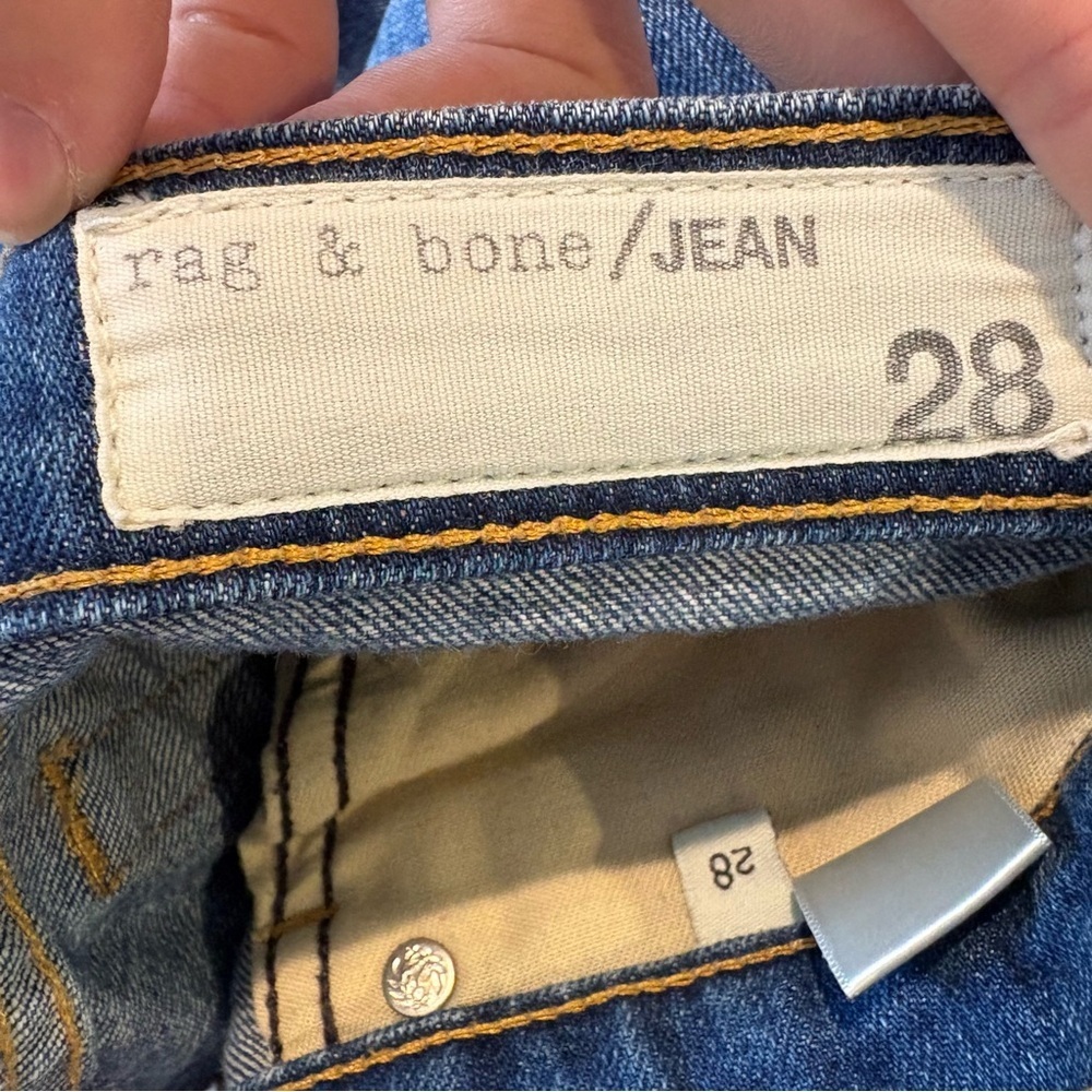 Rag & Bone the Dre Striaght Leg Cuffed Blue Denim Jeans Wmn’s Sz 28 - Picture 9 of 13